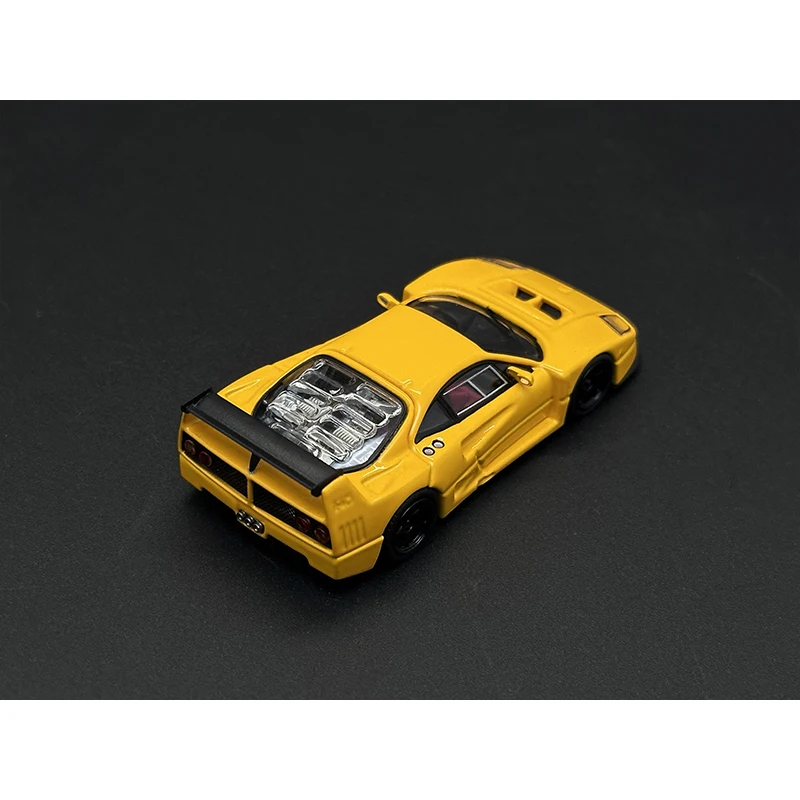 Amarelo Diecast Car Model Collection, Brinquedos Em Miniatura, Caçadores De Stance, Capuz Aberto, SH em Stock, LM 1:64, F40