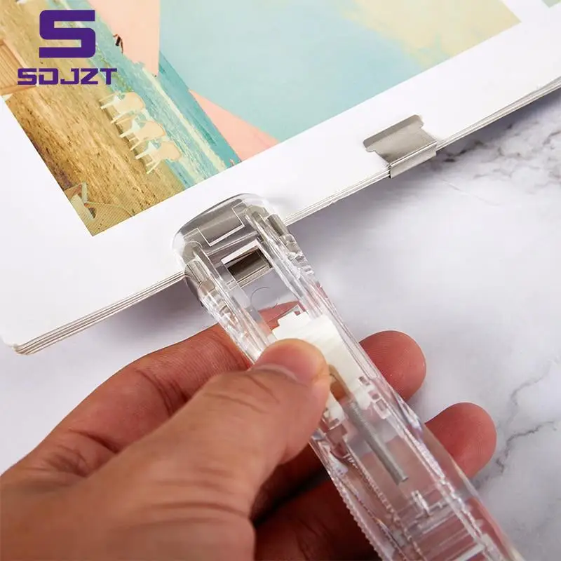 손 종이 클리퍼 금속 스테이플러 종이 클립 문서 바인딩 문구 사무용품, Papeterie de reliure de documents