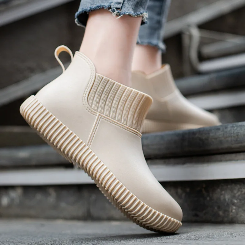 Bottes de pluie courtes imperméables pour femmes, chaussures de marche pour femmes, bottes de rinçage pour la maison, le jardin, le travail, la mode