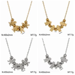 4/3 Boy Girly Charms Pendant Necklace Name Date Child Family Jewelry Engraved Stainless Steel Gold Color Jewelry