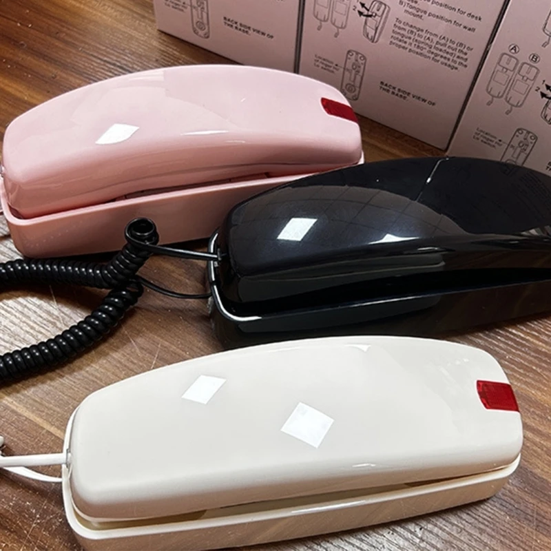 P5EA Reliable Corded Office Phone Featuring Call Display Speaker Redial Function Pink