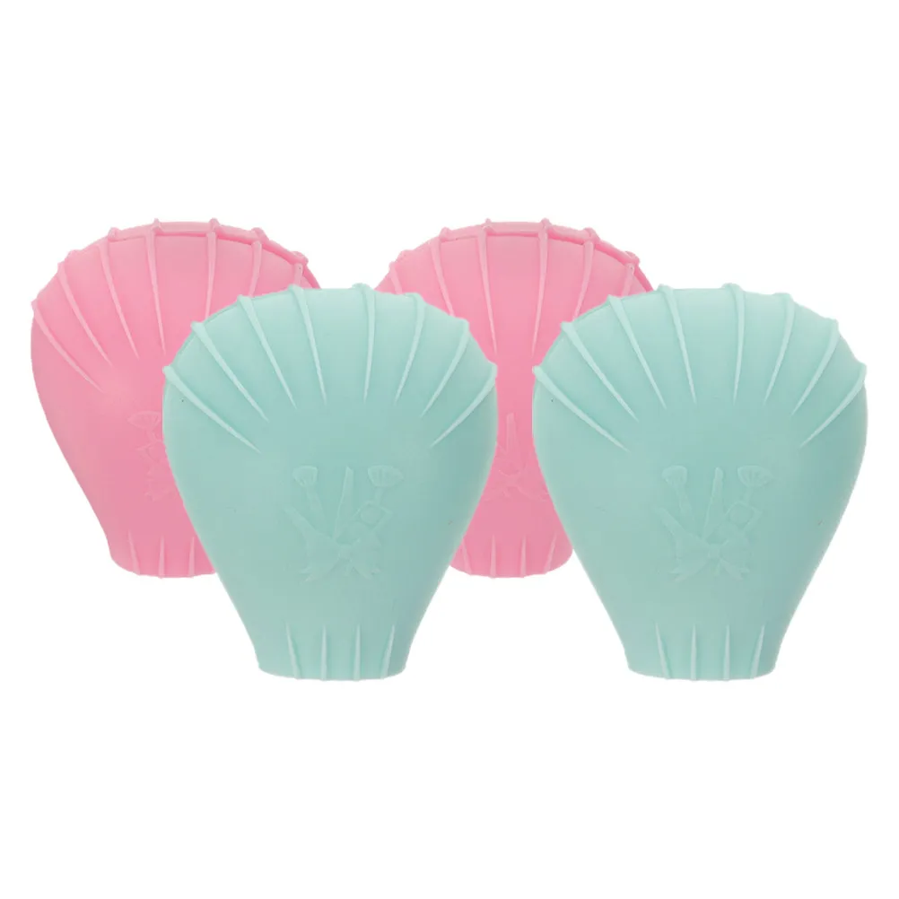 4Pcs Silicone Makeup Brush Covers Flexible Dustproof Bristle Protector Travel Storage Case for Eye Shadow Blending Brushes Women