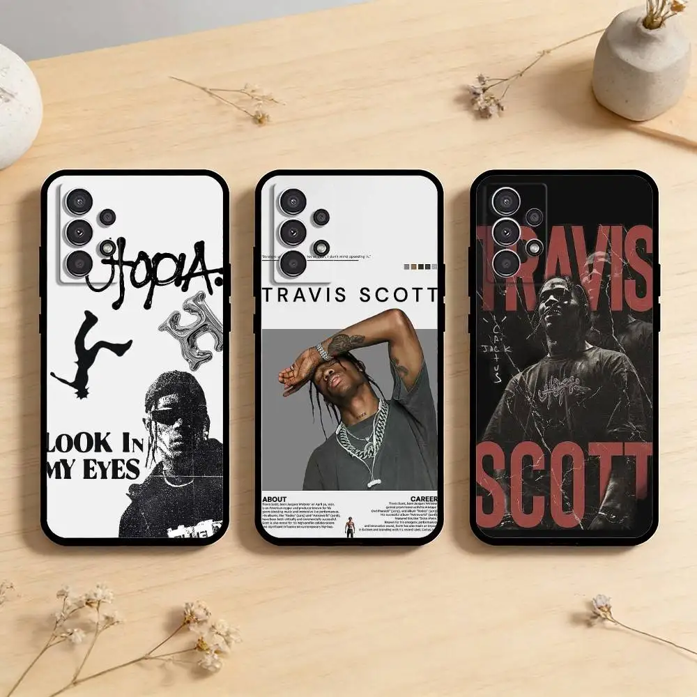 

AAA T-Travis S-ScottS Singer Phone Case For Samsung Galaxy A73,A72,A71,A70,A53,A52,A51,Others Soft Black Cover