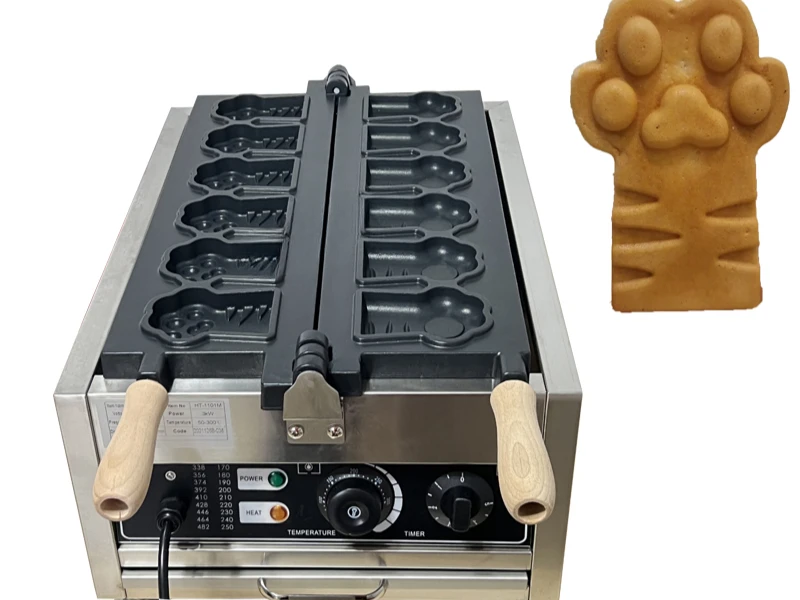 Big Commercial Animal Cat Paw Shaped Waffle Maker Machines Iron Plates Tiger Dog Cat Paw Shaped Waffle Maker