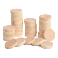 15-35mm Blank Wood Round Coins, Natural Beech Wooden Discs for DIY Craft, Painting, Staining, and Art Projects