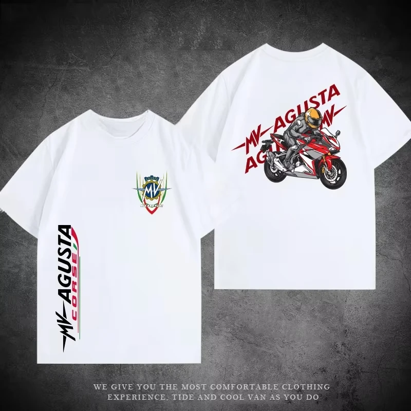 

2025 Motorcycle MV Agusta Augusta Motorcycle Club Peripheral Men's T-Shirt Summer Cotton Loose Casual Sports Short Sleeve Top