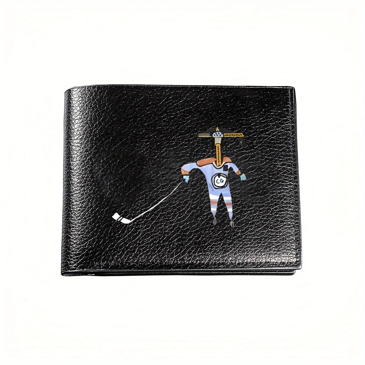 Hockey Player Cartoon Design Business Mens Casual Elegant Simple Practical Quality Wallet Stylish Printing Graphic Creative Chri