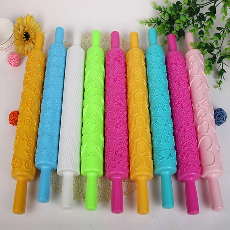 Rolling Pin With Roller Daisy Patterns Baking Tool Christmas Fondant Embossed Mold Cake Decorating Mold Gum Paste Tool