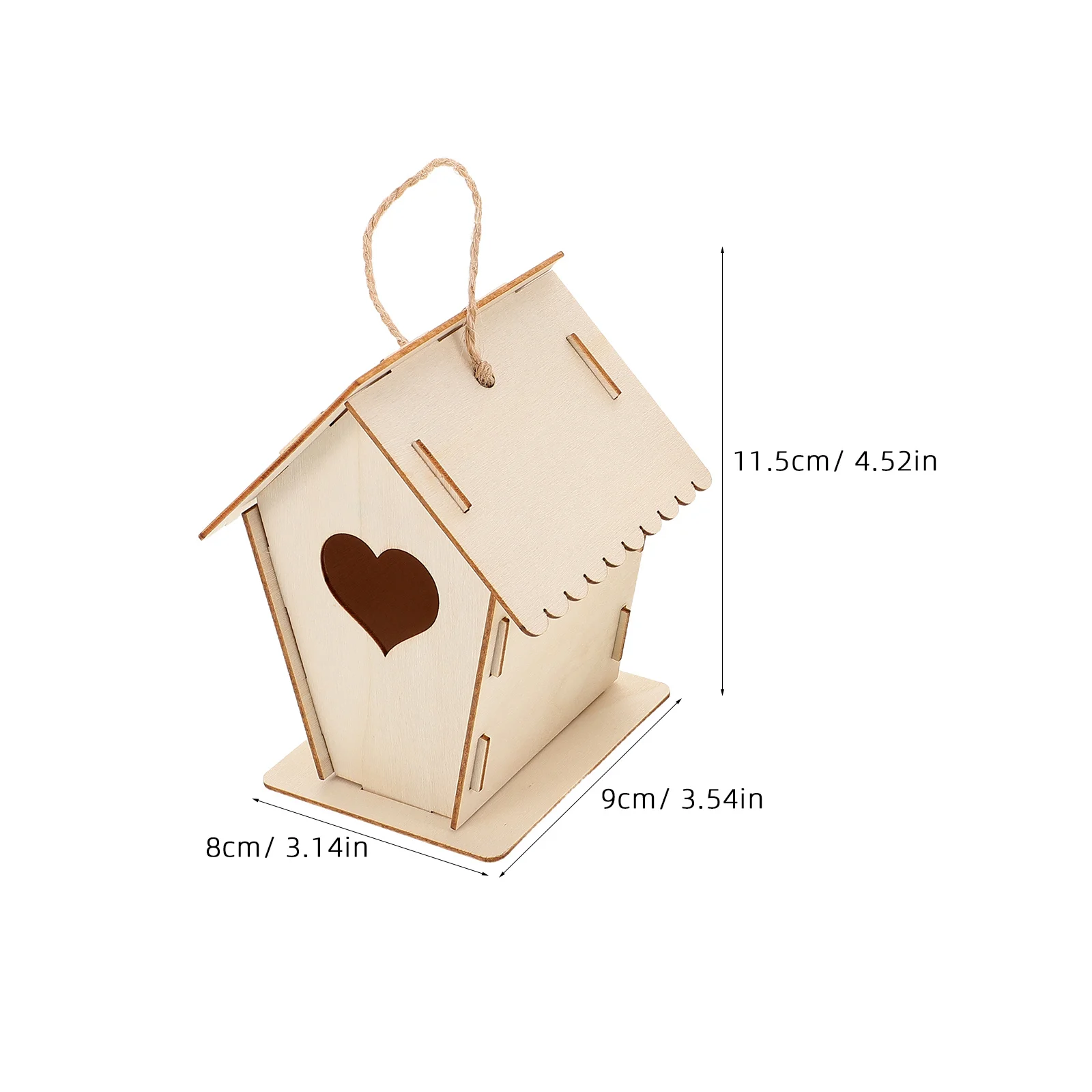 12 قطعة من بيوت الطيور الخشبية DIY للأطفال، طلاء غير مكتمل، مشغولات معلقة خارجية لتزيين الحديقة، مجموعة بيت الطيور للأطفال #3