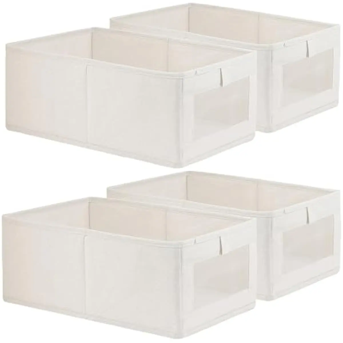 4 Pack Linen Storage Bins, Storage Containers for Organizing Clothing, Jeans, Toys, Books, Shelves, Closet, Wardrobe - Closet Or