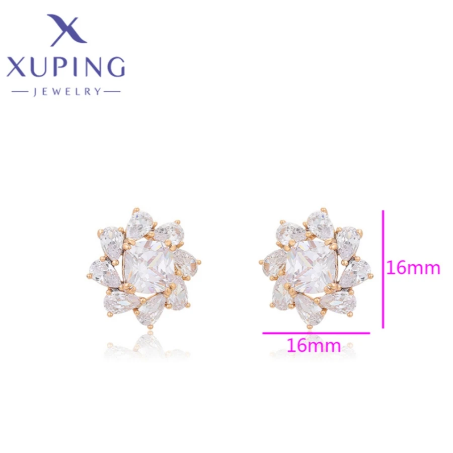 Xuping Jewelry New Fashion High Quality Starfish Shape Hang Gold Color Zircon Earring for Women Schoolgirl Party Gift X000701481