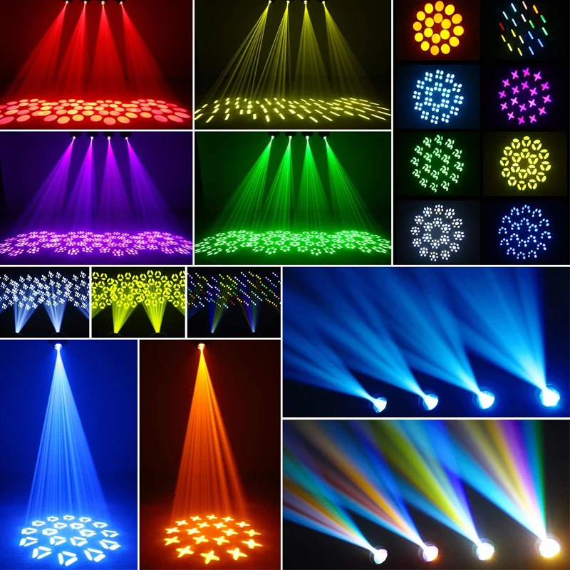 Haz de luz LED con cabezal móvil, luces de escenario de 100W, 12 gobos, 13 colores, Control activado por sonido DMX512, para discoteca, fiesta,