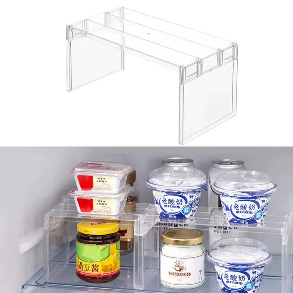 Transparent Refrigerator Storage Rack Save Space Thickened Refrigerator Organizers Fridge Layered Separator Shelves Kitchen