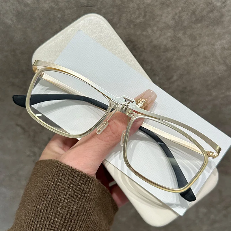 Neue Unisex Flip-Top Lesebrille Retro Anti-Blaulicht Leser Mann Frau Antiblulet, Brille Quadratische Brille Vielseitig 629-