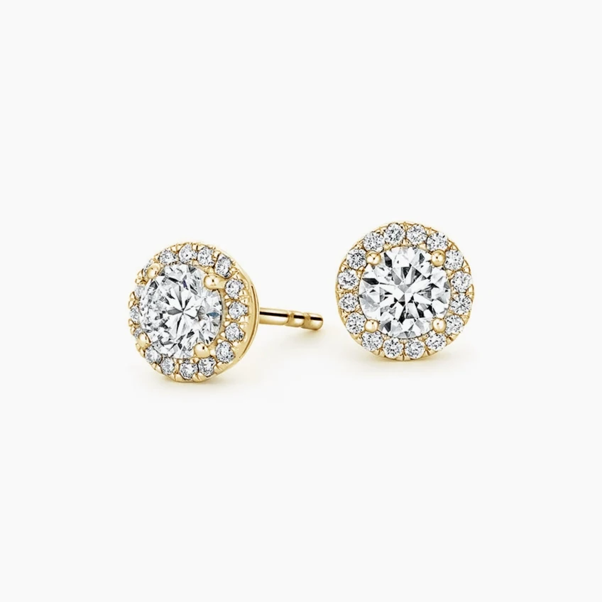 NONE Halo Diamond Earrings 18K White Gold 3