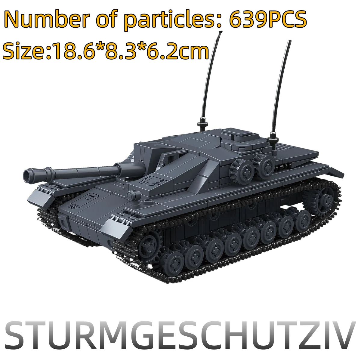 

Full crown third-party building block 300034 No. 4 assault tank model assembly toy