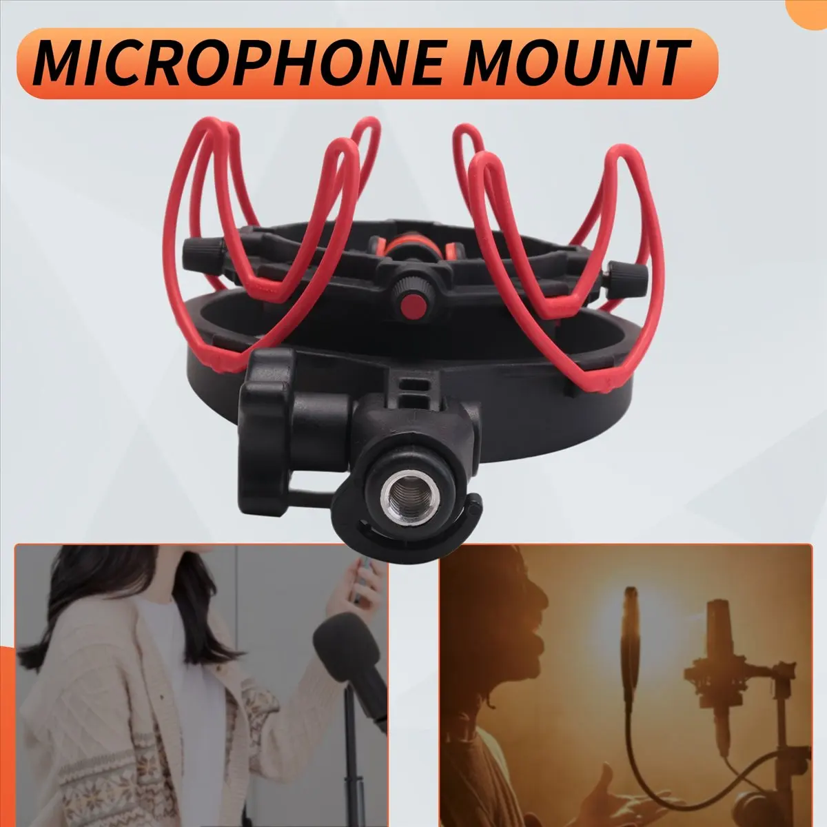 A72Z Universal Microphone Shock Mount Adjustable Microphone Stand for All Microphones Size At 18mm-57mm