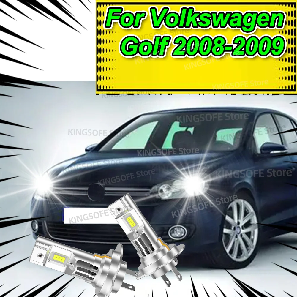 

2Pcs 50000LM LED Lights 6000K Headlight Bulb Mini Size Low Beam with Fan For Volkswagen Golf 2008-2009