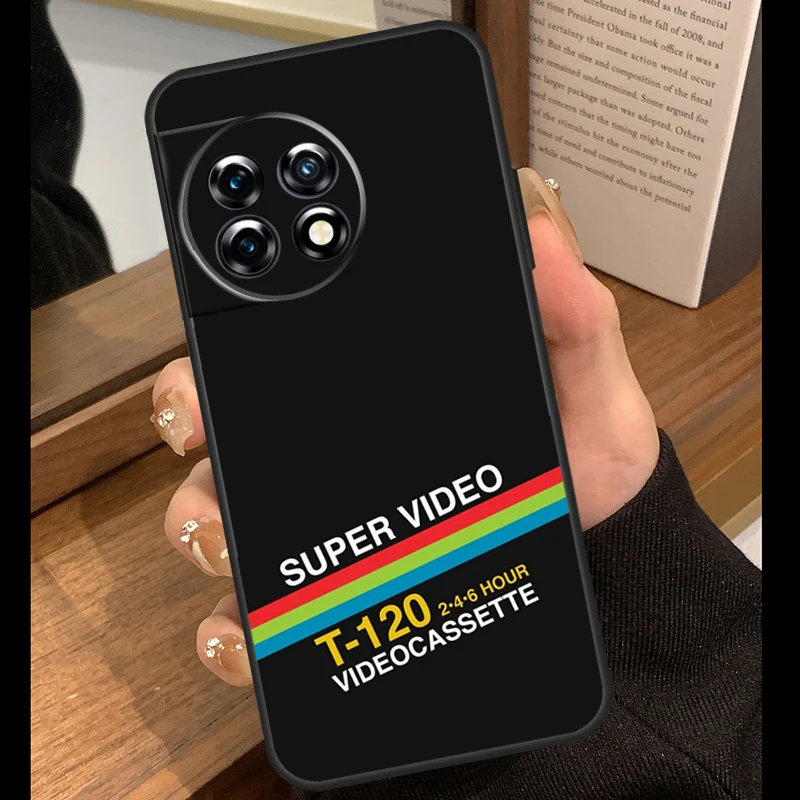 حافظة شريط VHS ريترو لهاتف OnePlus 12R 13R 10R 10T 8T 13s 13 12 11 10 Nord CE 5 2 3 4 Lite N10 N20 N30 Funda