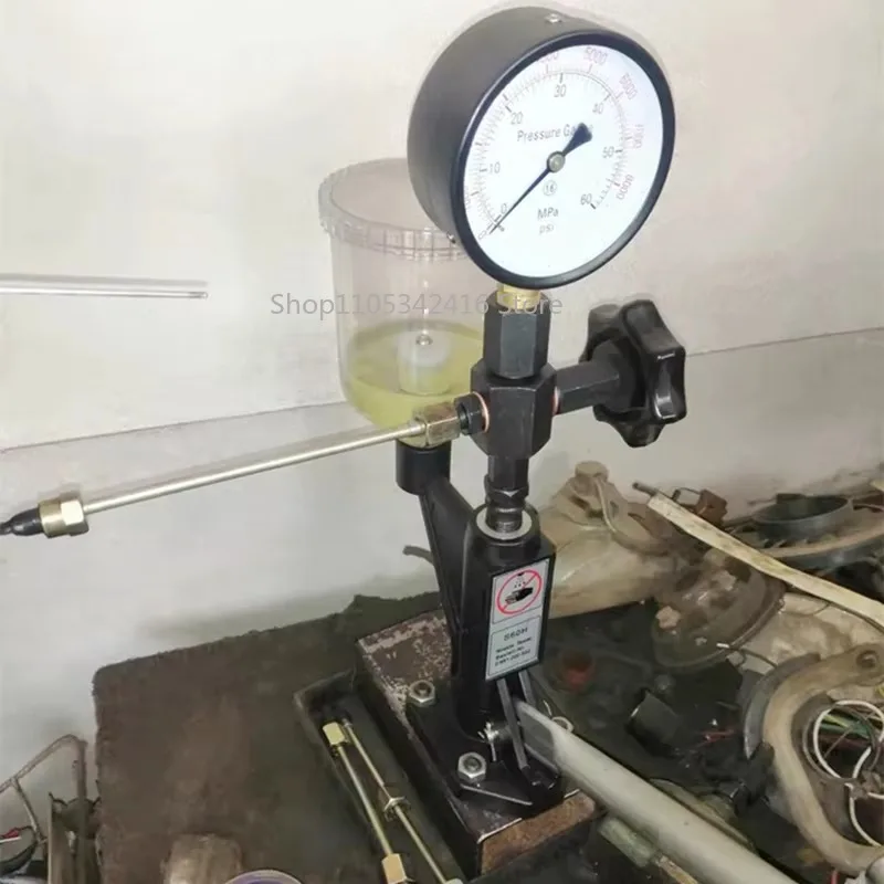 Common Rail Injector Nozzle Tester, Hand Pump Type Fuel Nozzle Pop Pressure Testing Tool for Diesel Engine Overhaul