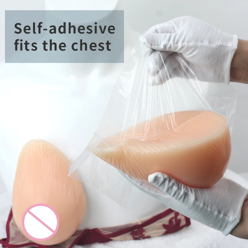 BT Strong Adhesive High Quality Shape Plump Silicone Breast Form for Artificial Chest Cosplay Props Crossdressing Shemale