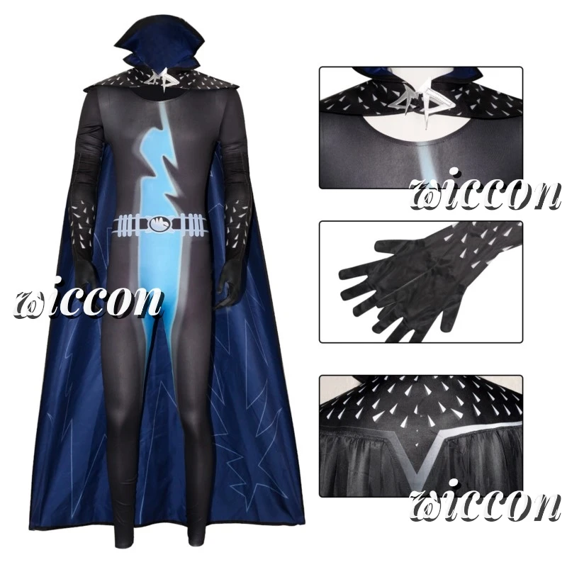 Halloween Costume Supervillains Cosplay Jumpsuit Cloak Metro City Anime Movie Superhero Bodysuit Or Cape Carnival Party Dressing