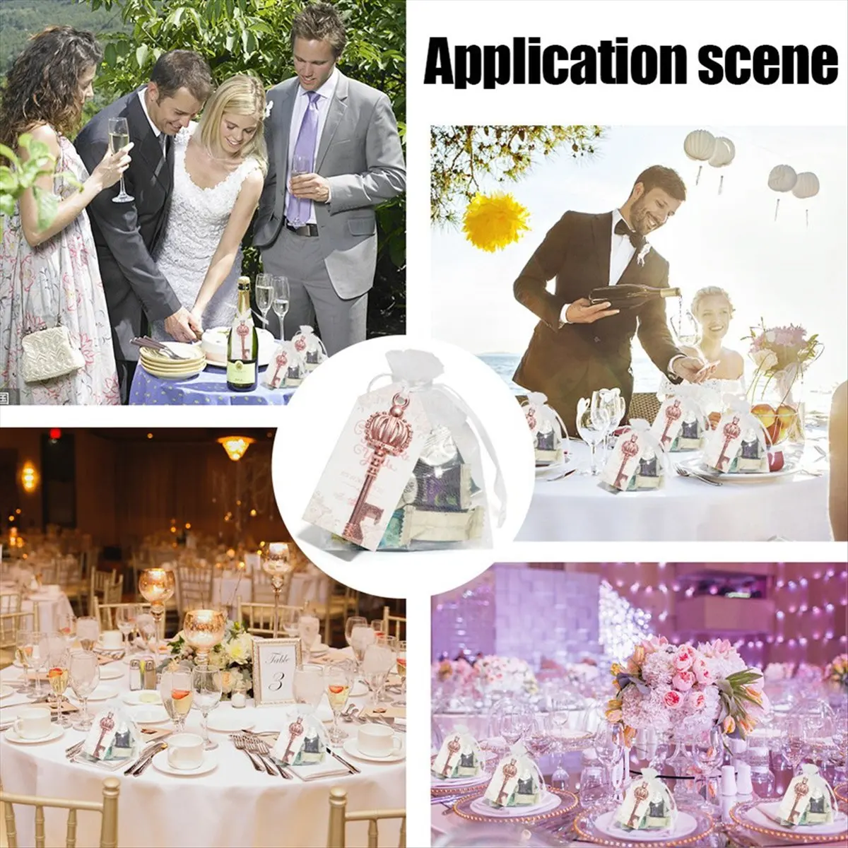 AT16 30PCS Key Bottle Opener Paper Card Marriage Wedding Decoration Bridal Shower Gifts Wedding Souvenir Favors for Guests,B