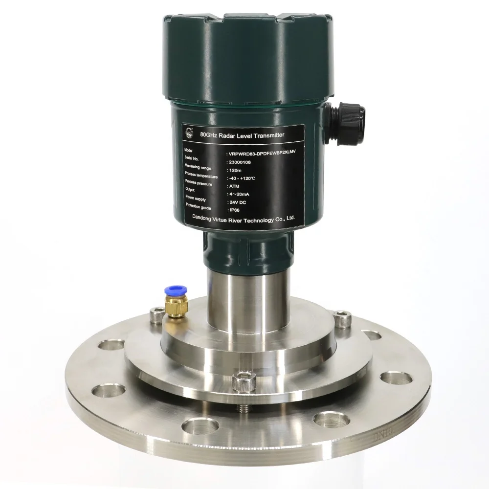 High Accuracy 80GHz FMCW Radar Industrial Solid Powder Cement Fly Ash Grain Dust Silo Tank Continuous Level Transmitter