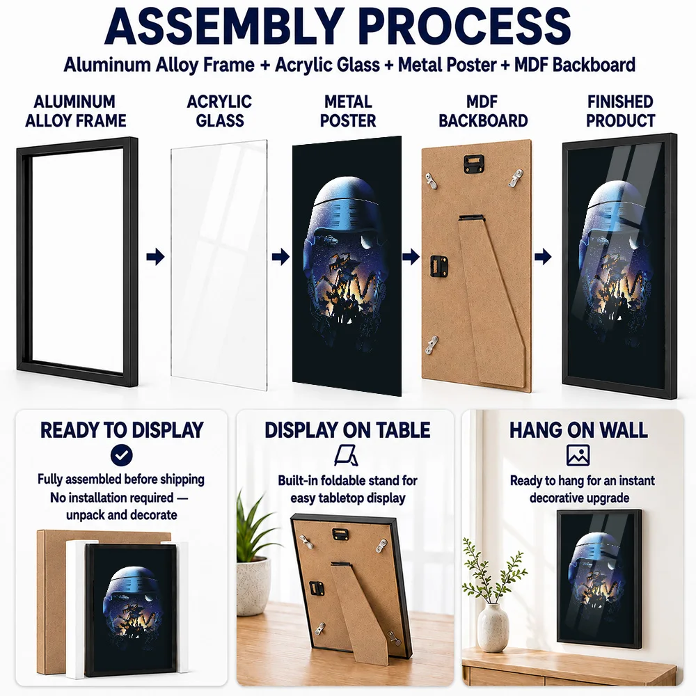 Invasion Metal Poster With Aluminum Alloy Frame Personalized Photo Story Style Wall Art For Living Room Premium Collector Gift