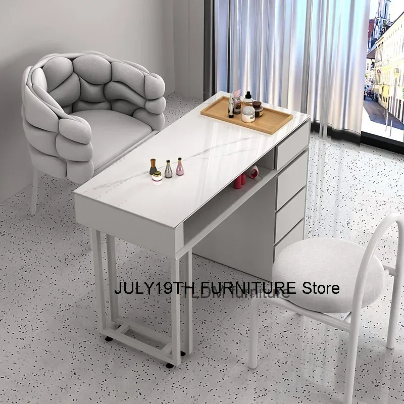 Design Metal Nail Desk Simple Nordic Grey Speciality Nails Table Modern Minimalist Nageltisch Mesa Beauty Salon Furniture YX50ZJ