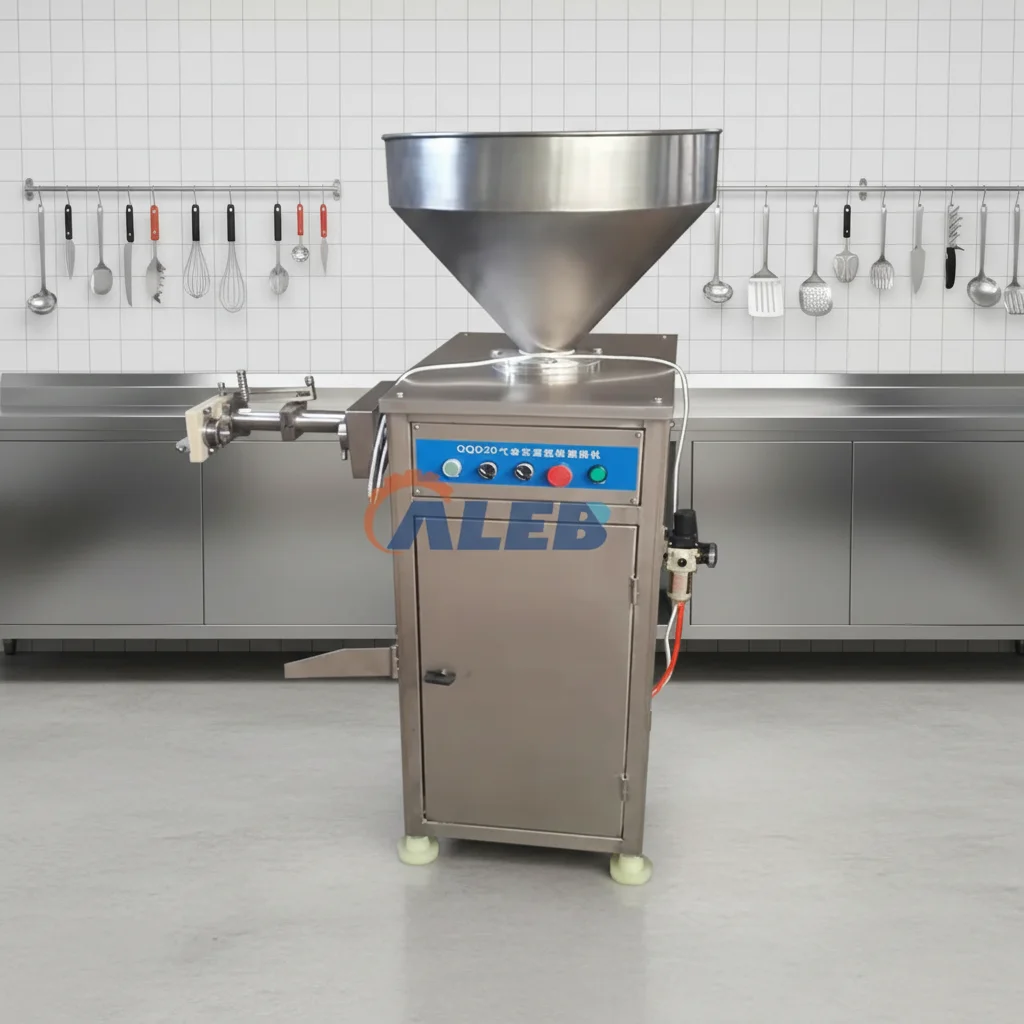 Caleb  304 Stainless Steel Sausage Stuffing Filling Machine Hydraulic 300-400kg/h Capacity For Meat Processing Line