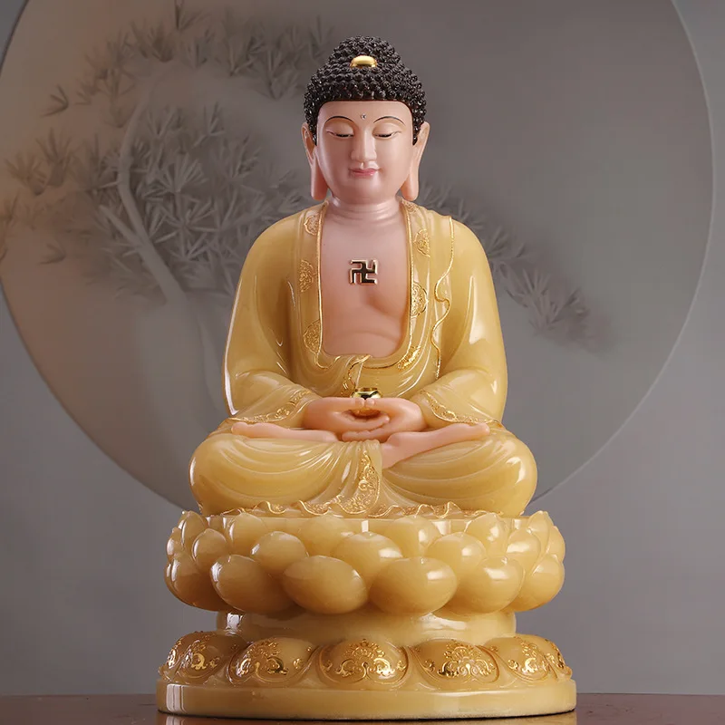 3PCS High grade Jade XI FANG SANSHENG Buddha statue Amitabha Guanyin ksitigarbha bodhisattva HOME shrine Efficacious protection