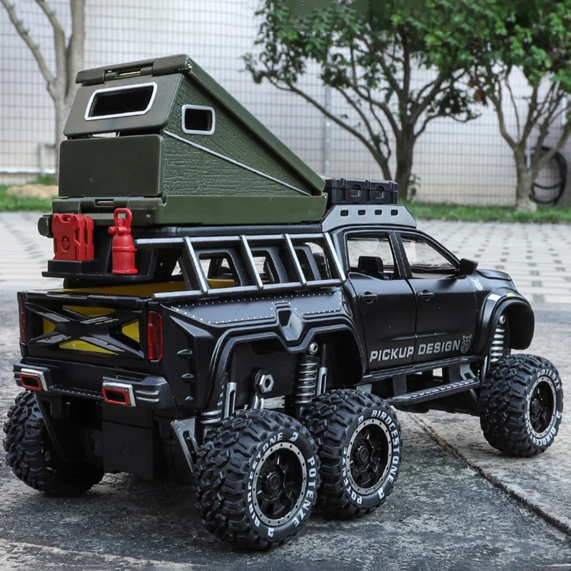 1:28 X-CLASS 6X6 Camping Off-road Vehicle Alloy Car Model Sound and Light Children's Toy Collectibles Birthday gift