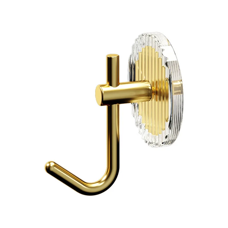 Yjq 2pcs acrylic non-punching adhesive hook strong load-bearing bathroom wall door coat hook