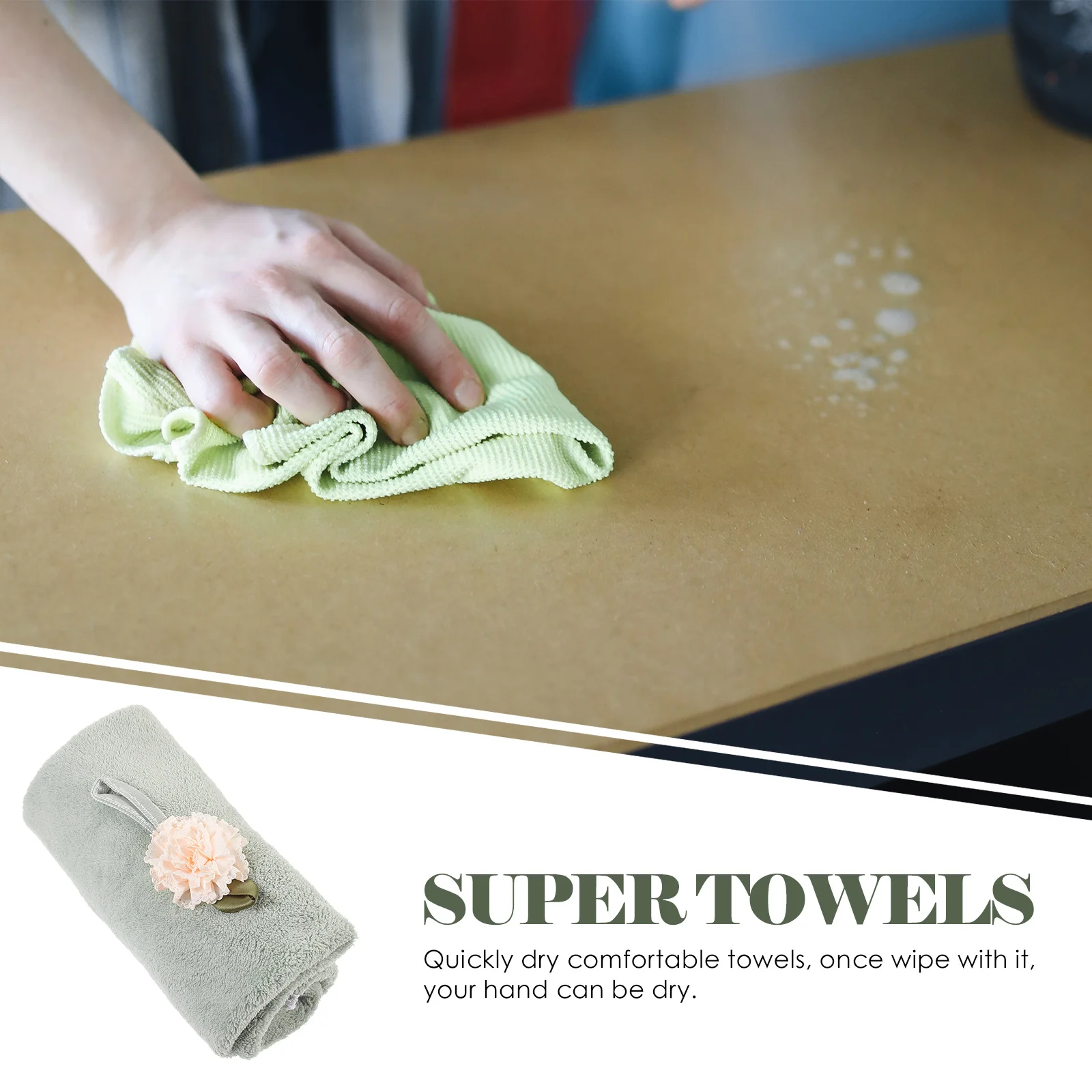 

1Pcs Round Coral Fleece Hand Towel Water Absorbent Quick-Drying Soft Small Hanging Towel for Kitchen Cleaning