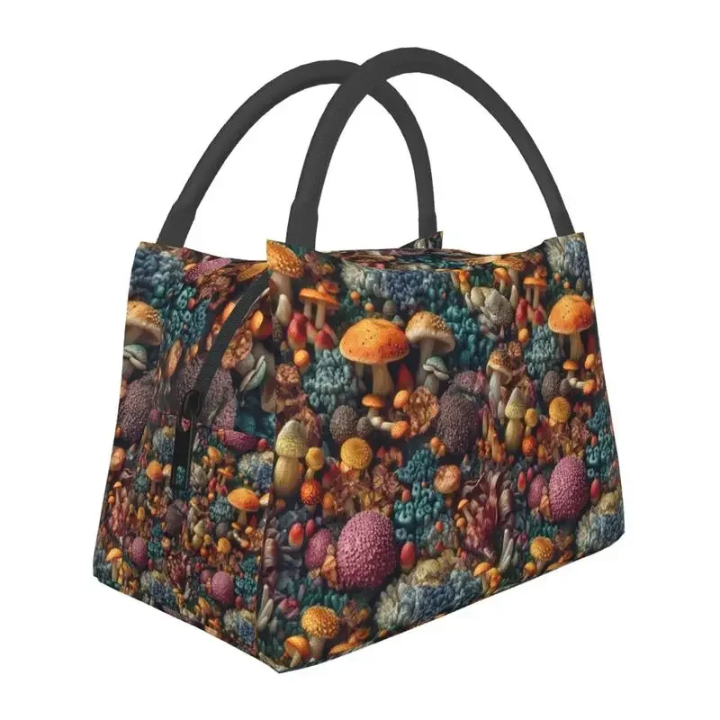 Custom Wild Mushrooms Lunch Bag Women Thermal Cooler Insulated Lunch Boxes for Office Travel