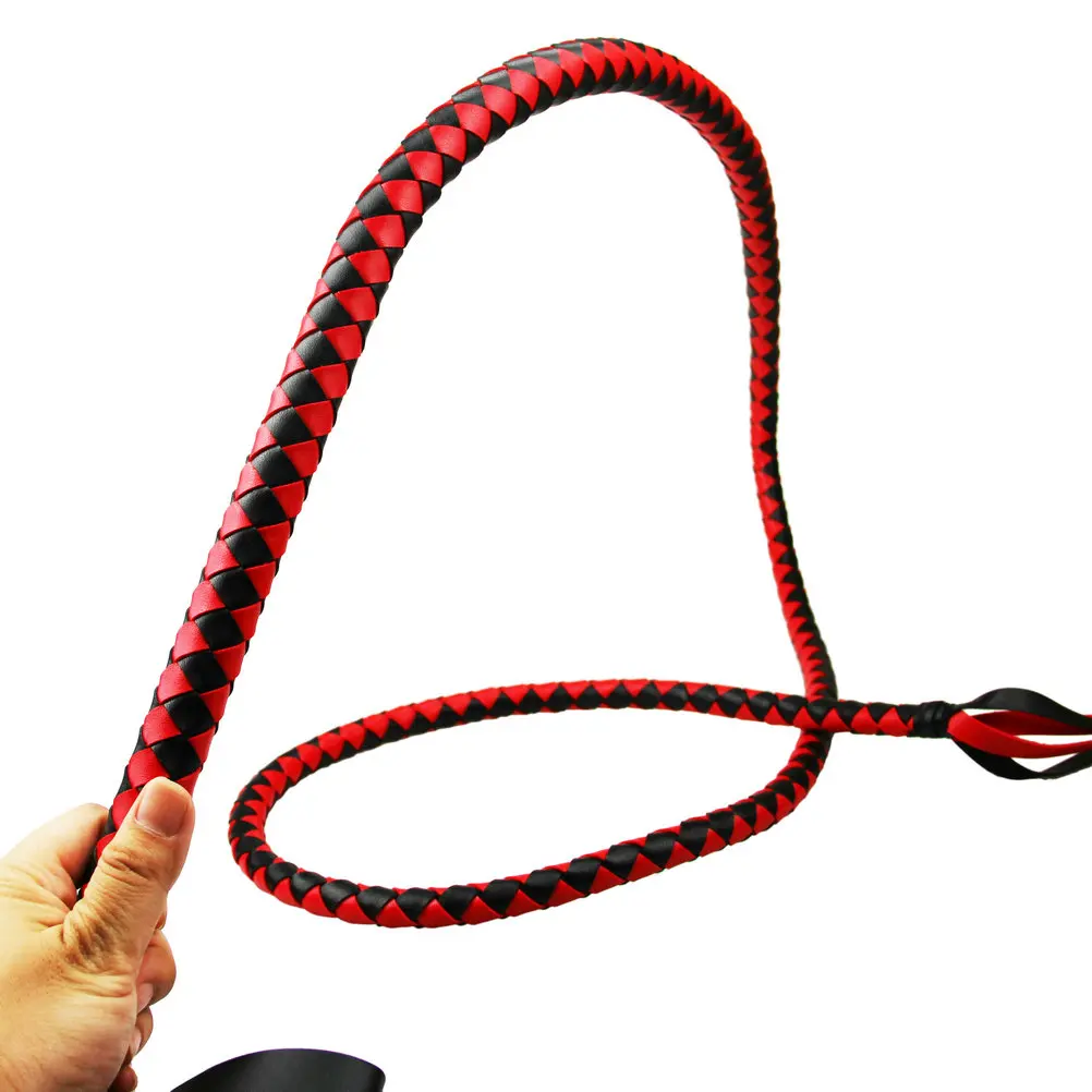 2M Red/black bullwhip fetish Long Whip Sexy snakewhip SM Tools Whip Role-play Whip BDSM Adult Game Flirt Toys