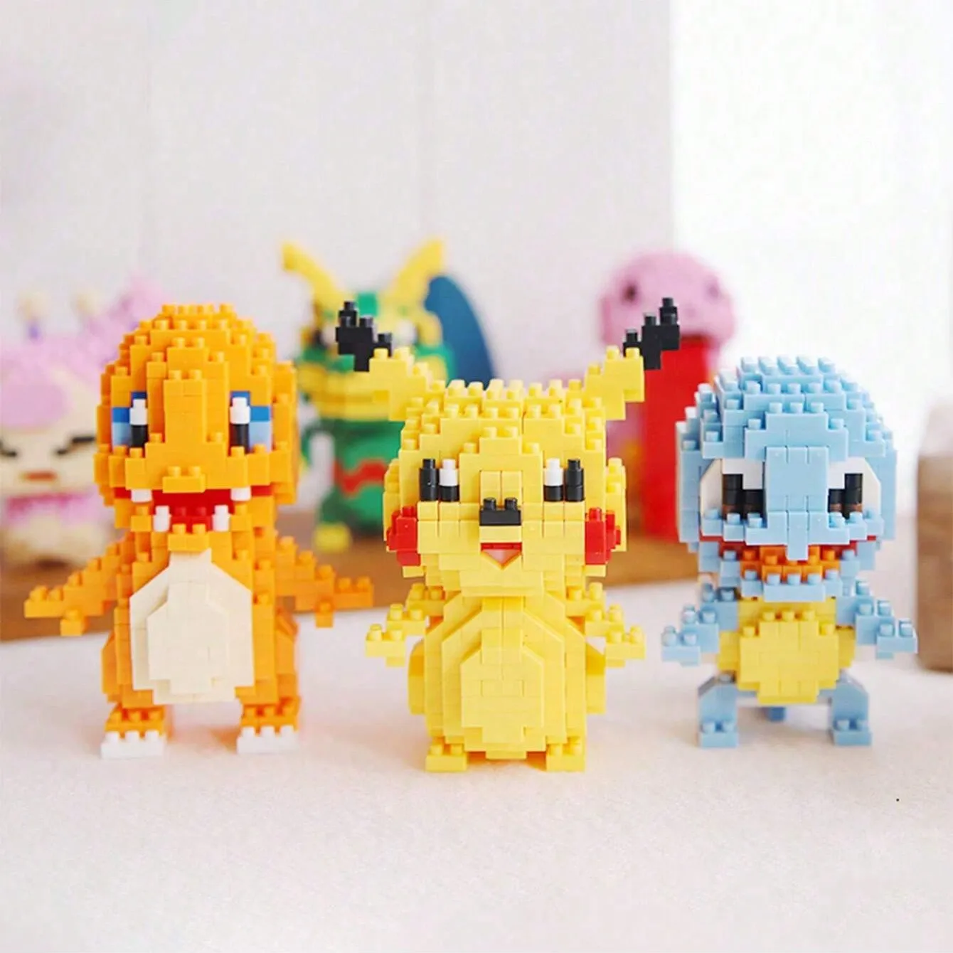 6cm High Particle Building Blocks Assembly Toys mini desktop Ornaments Room Decoration Halloween Christmas Anime cartoon Kawaii