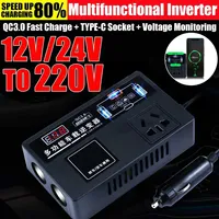 Car Power Cigarette Lighter Inverter 150W DC 12V/24V To AC 220V Converter Charger Adapter Transformer Lighter Socket USB Output