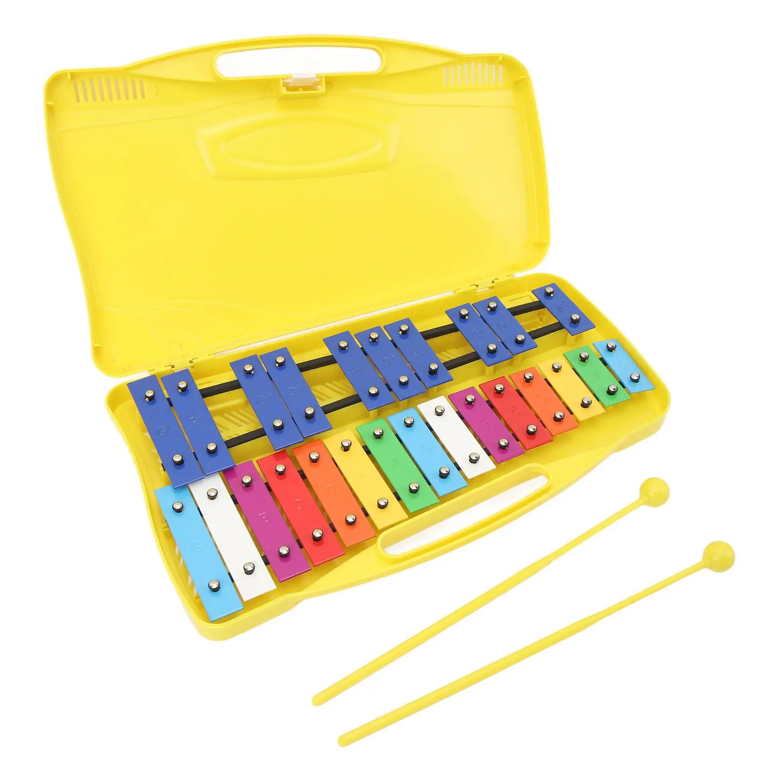 25-Note Professional Xylophone with Metal Keys - Portable, Colorful & Durable - Ideal for home Use - Yellow Box Included