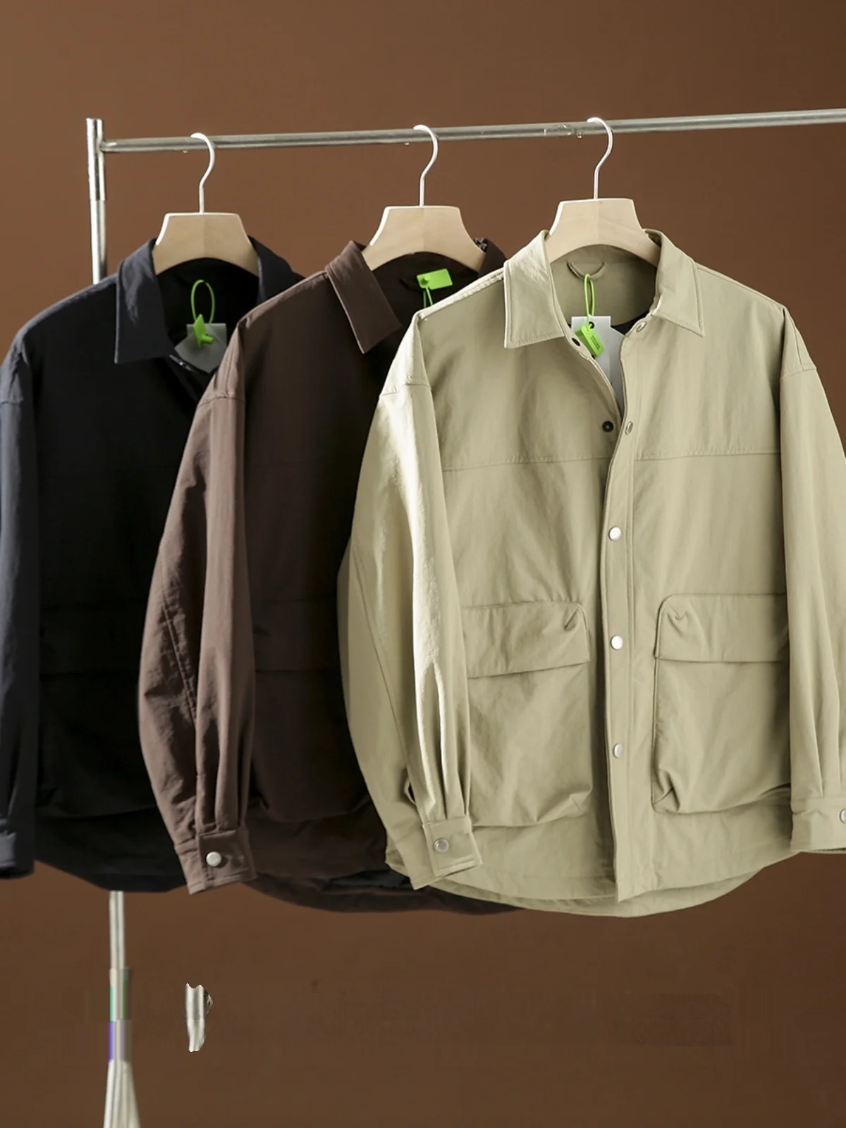 

Повседневная модная мужская куртка с воротником Mountain Series, осенняя рабочая одежда для отдыха на заказ, длинная куртка-стойка