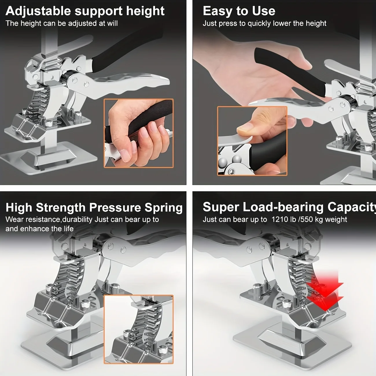 Arm Tool Lift 2PCS Labor Saving Arm,Wall Tile Locator, Multi-Function Height Adjustment Lifting Device,Door Panel Lifting Jack