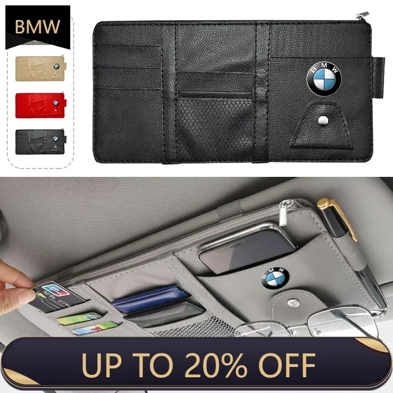 For BMW Car Sun Visor Point Type Multi-function Storage Bag Car Accessories For BMW M5 320 325 E28 E30 X1 X2 X3 X4 X5 X6 F01 F02