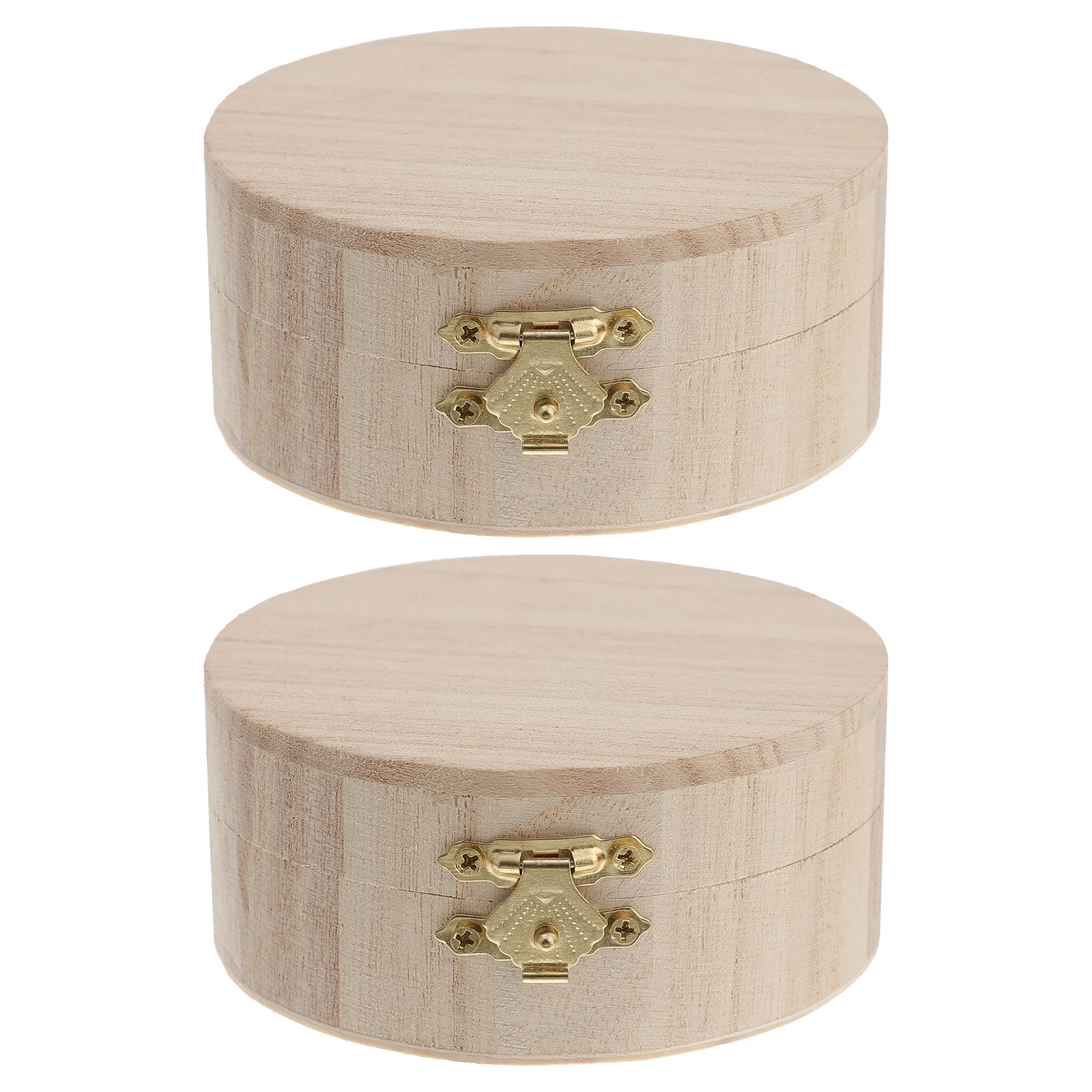 

2Pcs Wooden Jewelry Box Retro DIY Design Small Size Jewelry Organizer Storage Container for Earrings Rings Trinkets