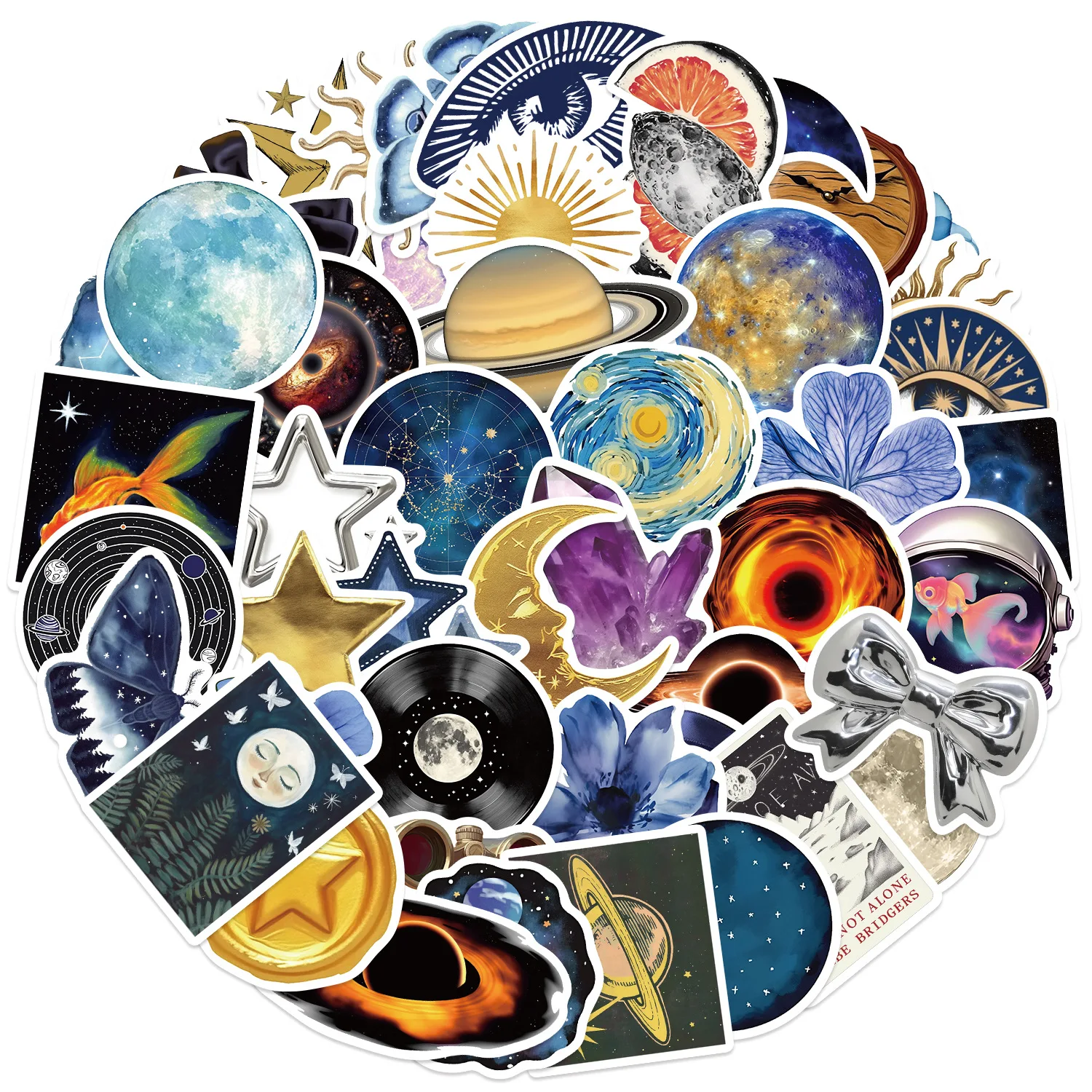 10/50pcs Universe Planet Art Aesthetics Stickers DIY Phone Guitar Laptop Notebook Suitcase Cup Waterproof Sticker Kids Toys
