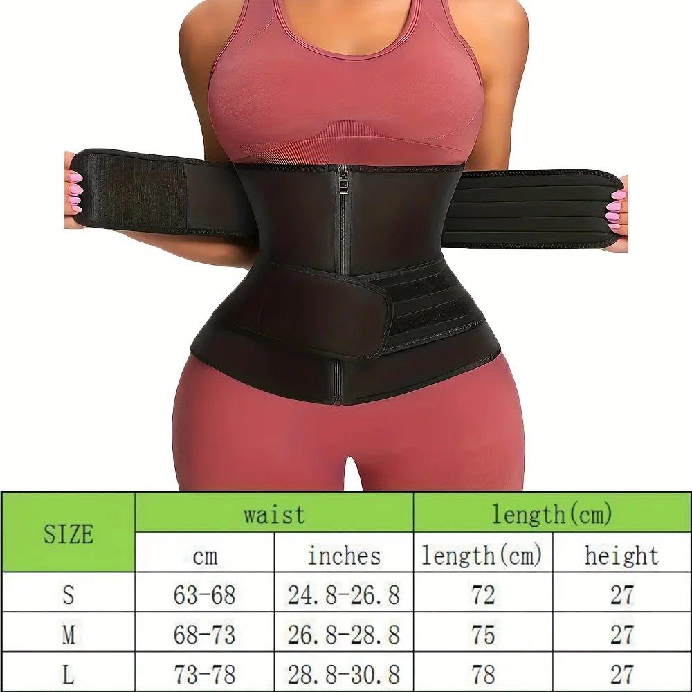 Women's Black Waist Fitness Trainer Abdominal Belt, Sports and Fitness Body Shaping Device with Adjustable Shoulder Straps