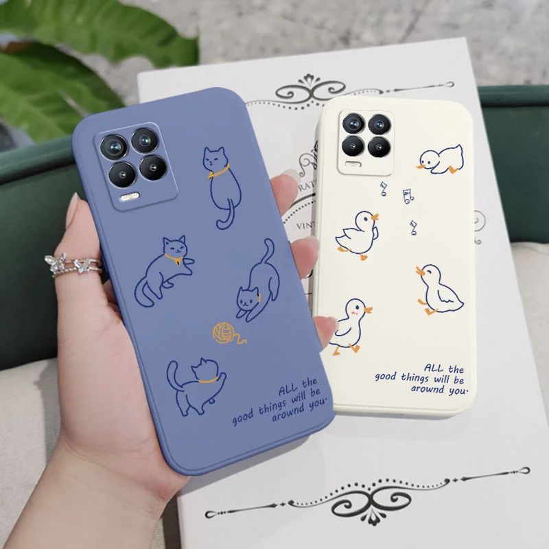 Line Animals Phone Case For OPPO Realme 11 10 8 8i 7 7i 6 Pro C12 C15 C20 C21Y C35 C25 C25S F19 F17 F9 Pro Cover