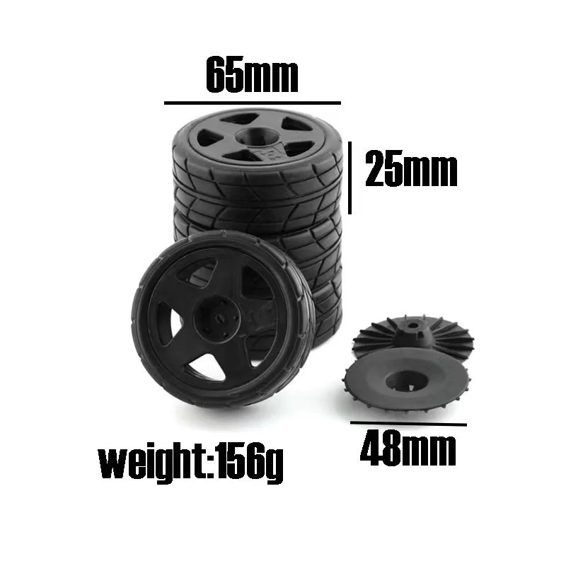 TBSCRC RC Rally Car Plastic Wheel Rim Rubber Tires for 1/10 Model Car HPI Tamiya Kyosho WRC Claw 43 Ken Block Fiesta XV01 TT02