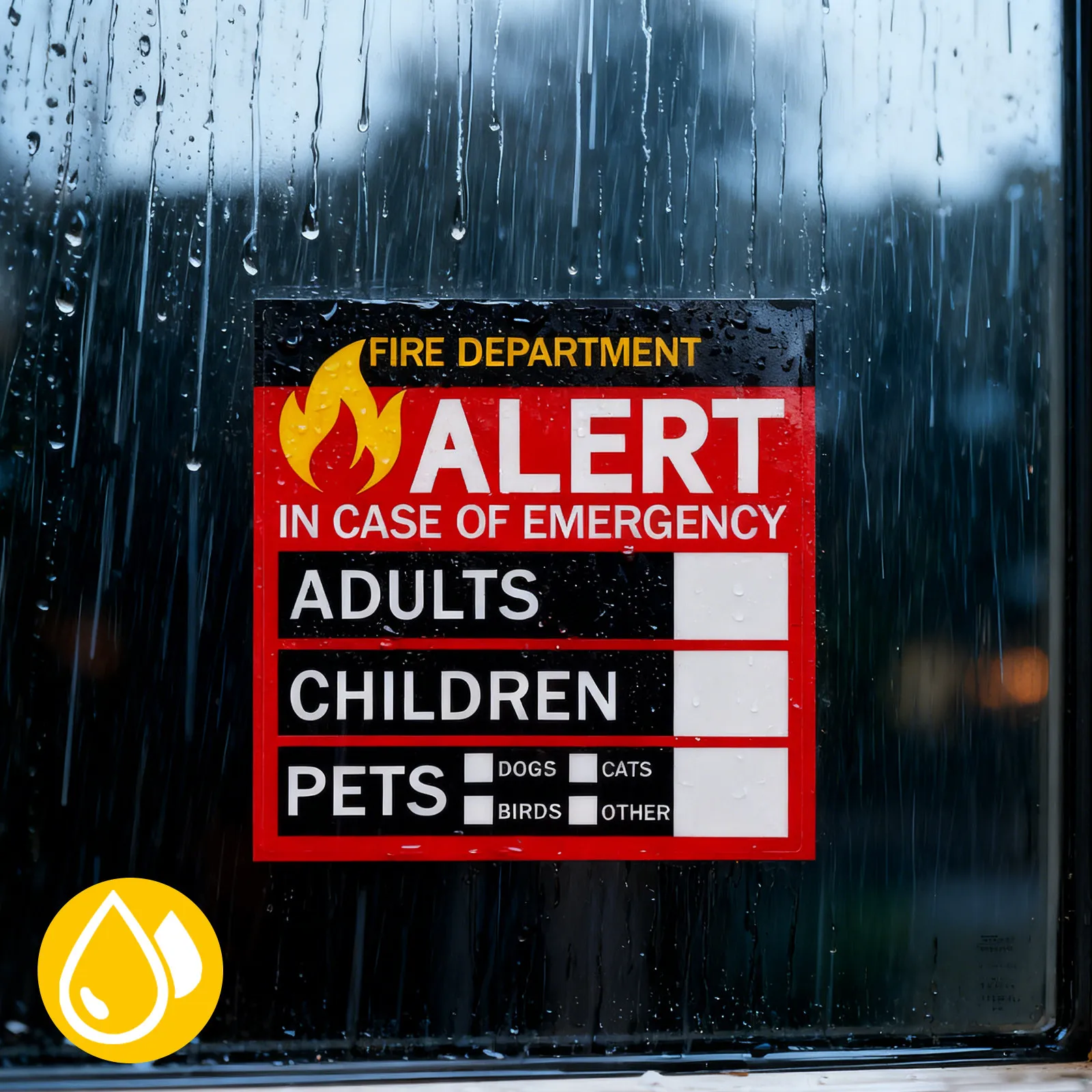 

20 Sheets People Finder Pet Finder Emergency Alert Stickers Clear Window Door Decal Fire Rescue Safety Tool for Families