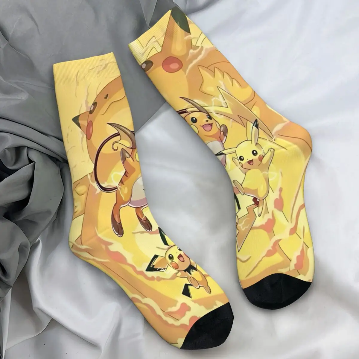 Pokemons Socks cartoon Funny Stockings Men's Warm Soft Outdoor Socks Autumn Pattern Anti Skid Socks